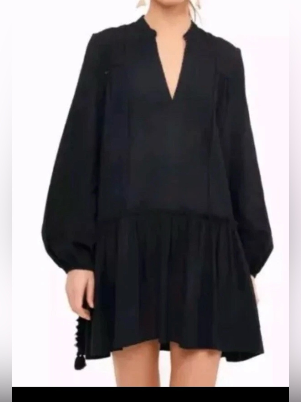 Tuckernuck Pomander Place Dress M Black Ophelia Boho Short 100% Cotton Flowy